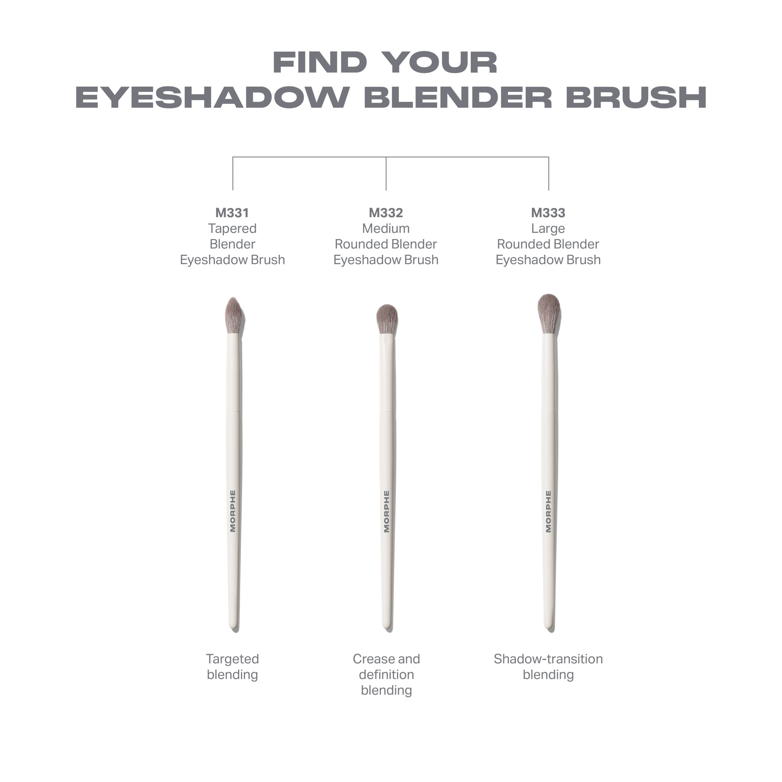 M332 Medium Rounded Blender Eyeshadow Brush - Image 5