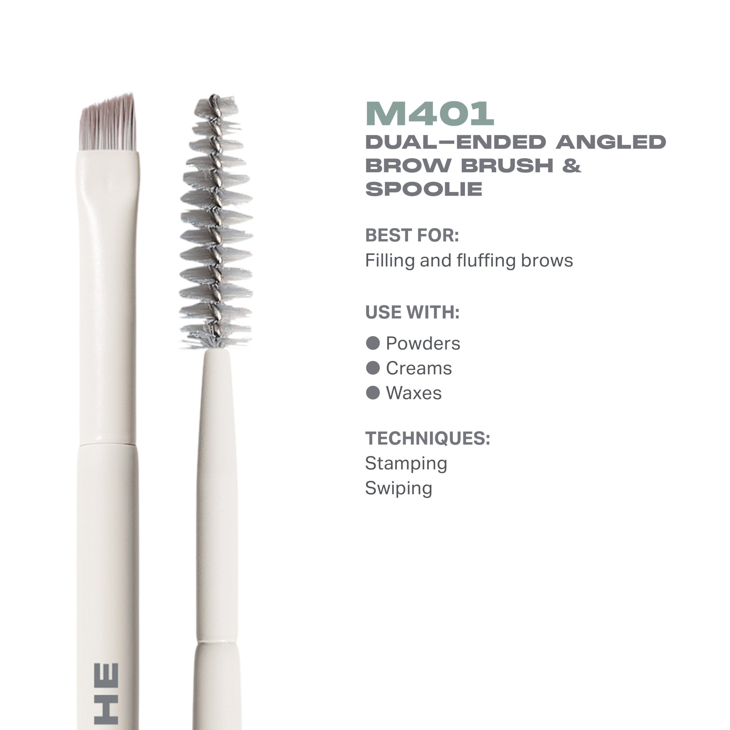 M401 Dual-Ended Angled Brow Brush & Spoolie - Image 3
