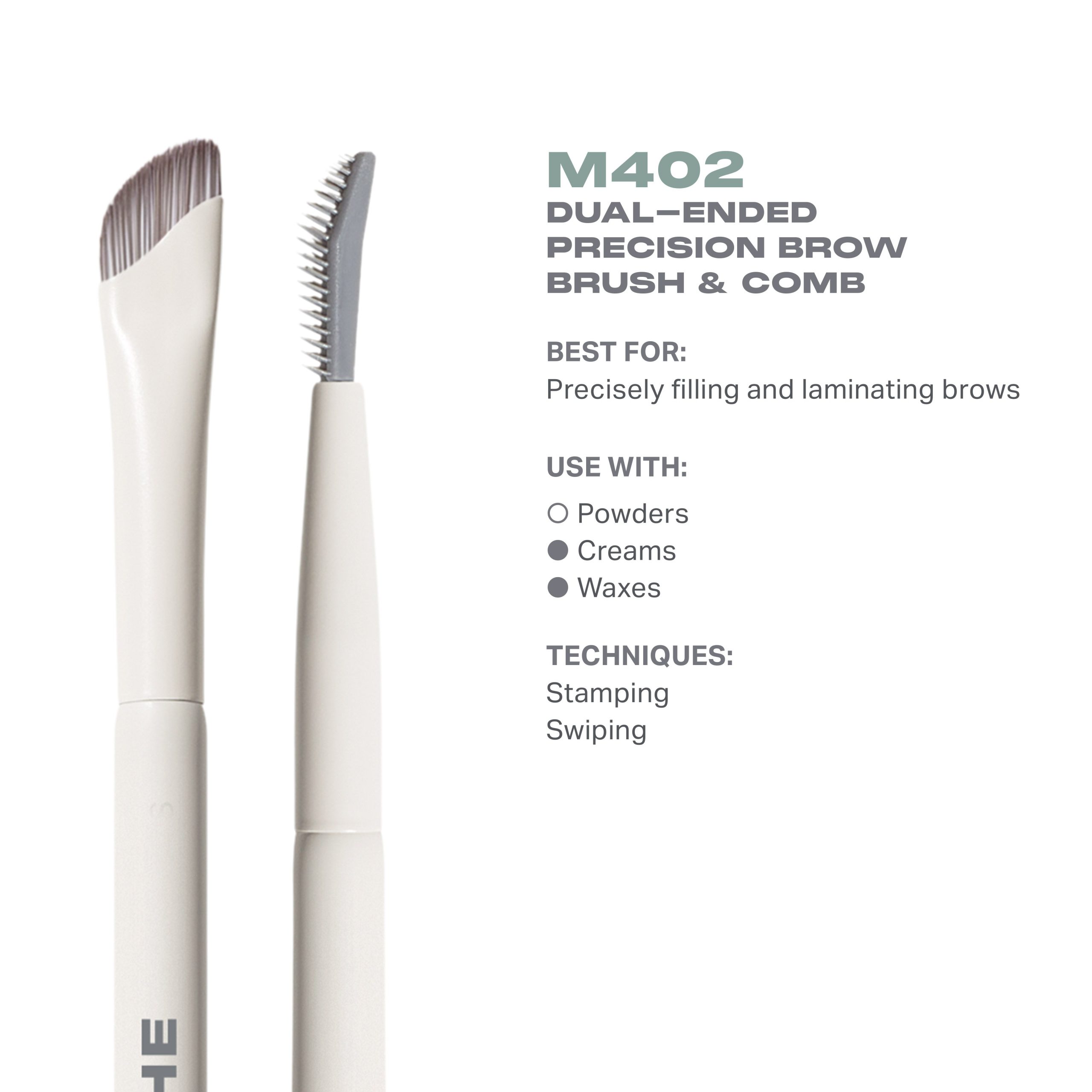 M402 Dual-Ended Precision Brow Brush & Comb - Image 3
