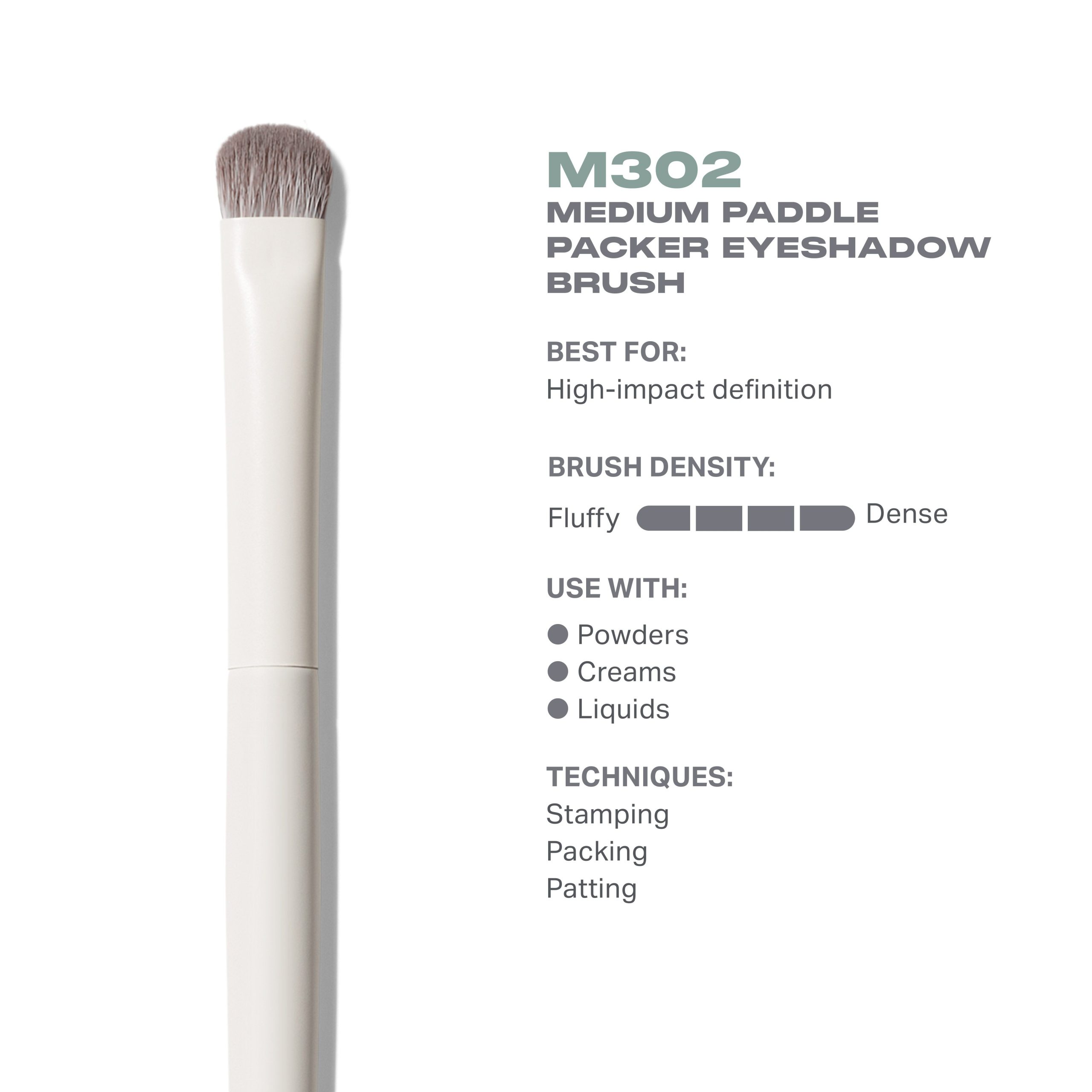 M302 Medium Paddle Packer Eyeshadow Brush - Image 3