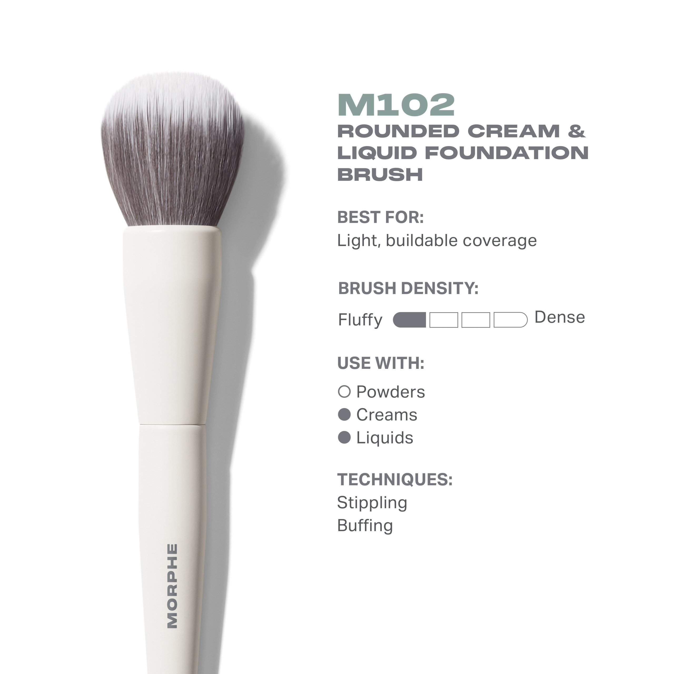 M102 Rounded Cream & Liquid Foundation Brush - Image 2