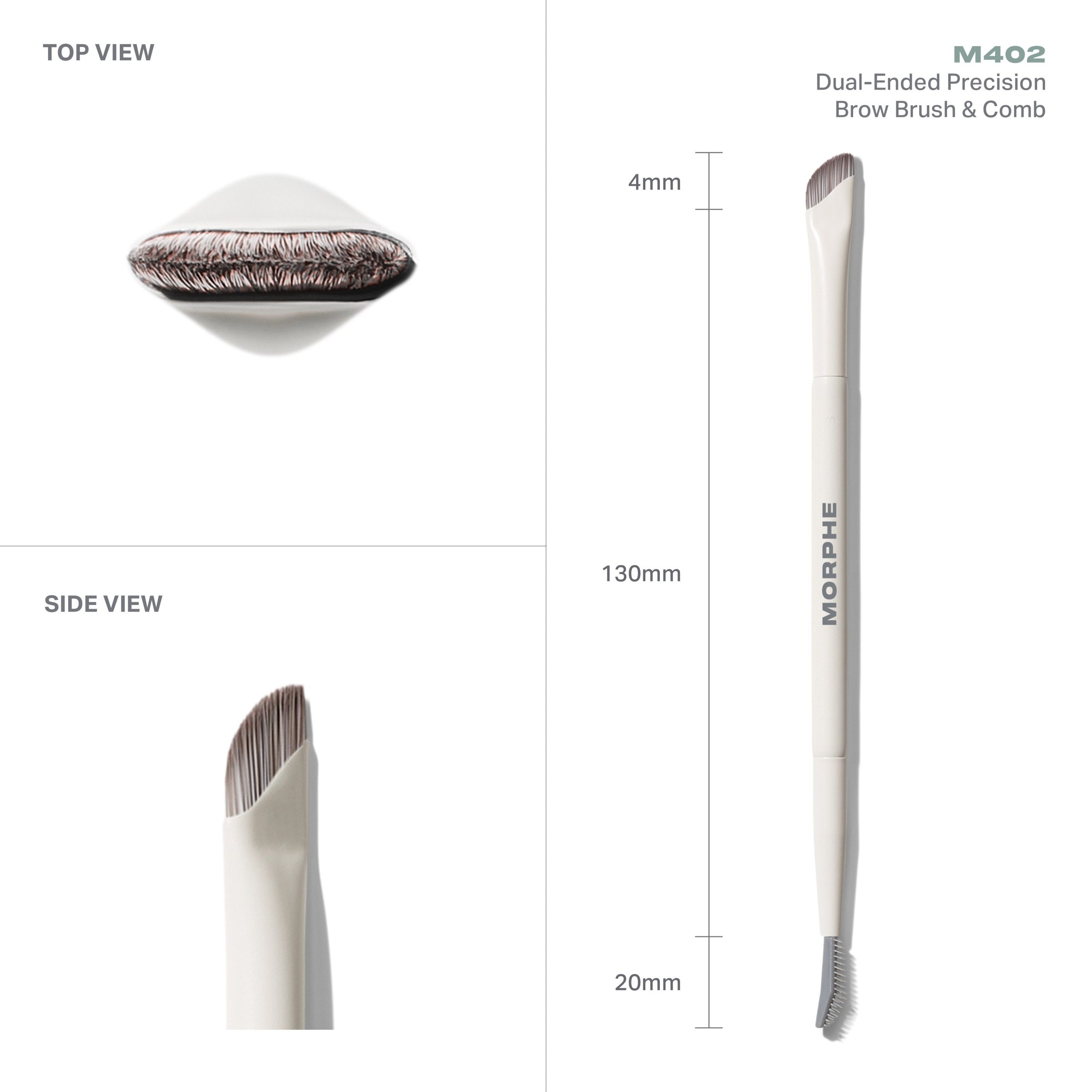 M402 Dual-Ended Precision Brow Brush & Comb - Image 4