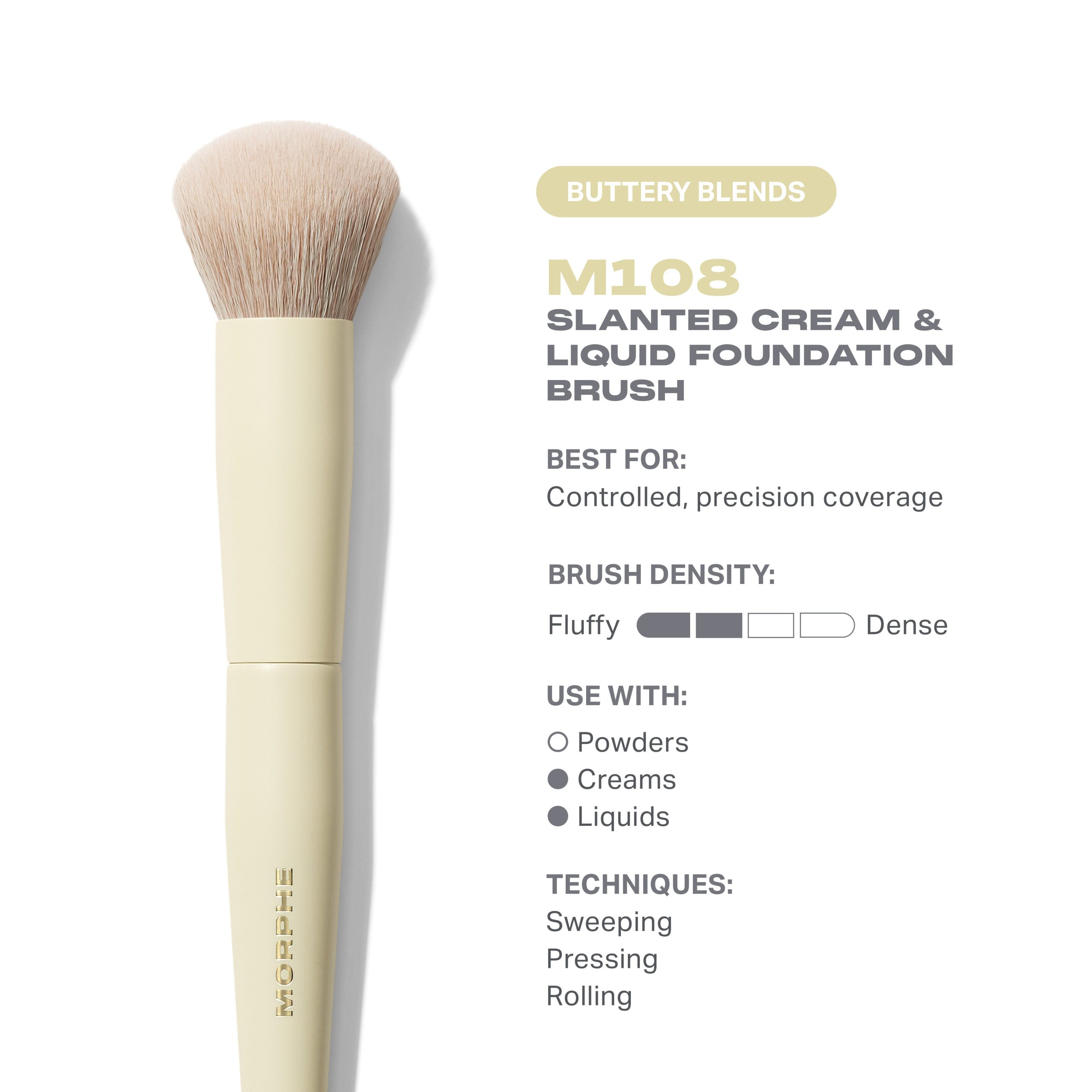Buttery Blends M108 Slanted Foundation Brush - Image 2