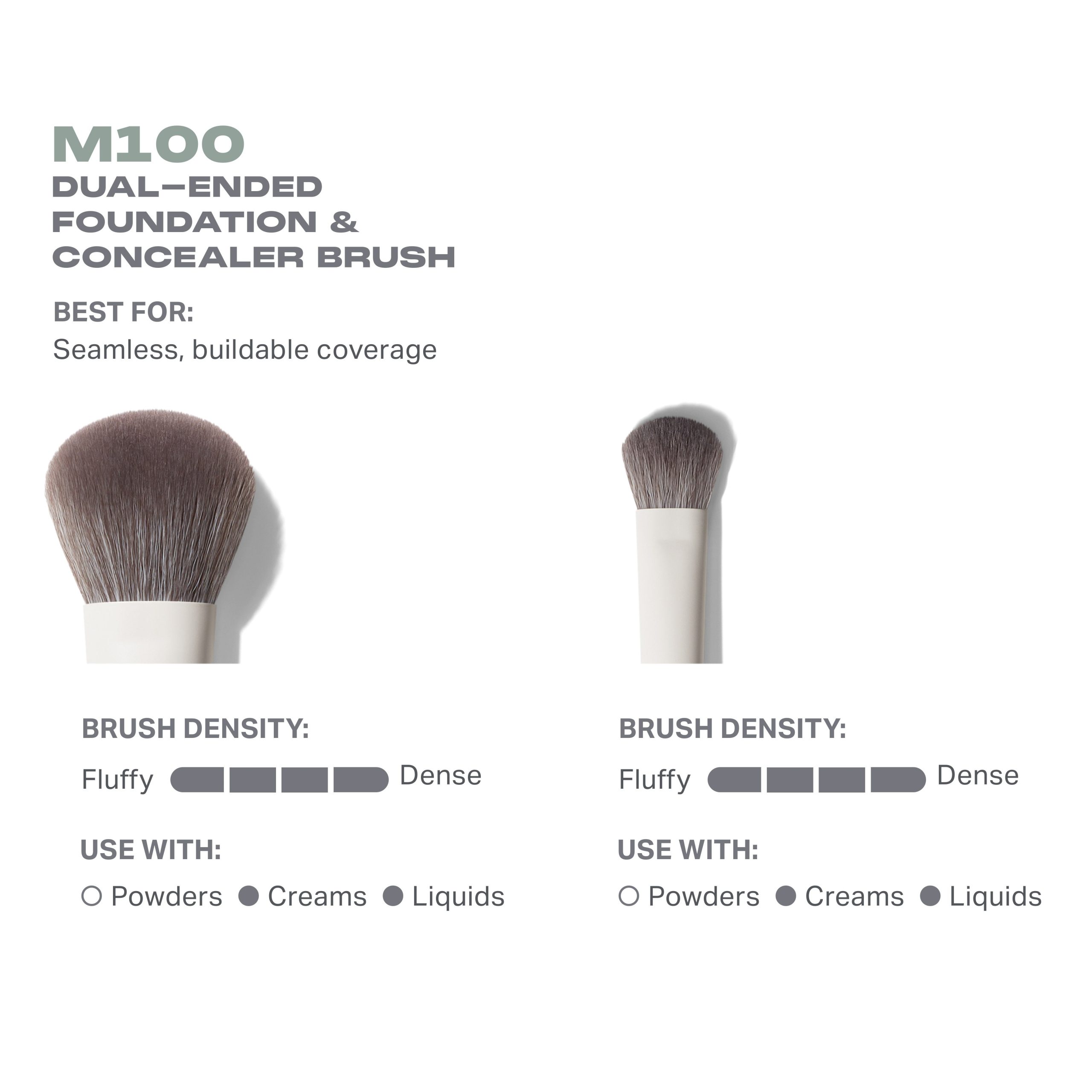 M100 Dual-Ended Foundation & Concealer Brush - Image 3
