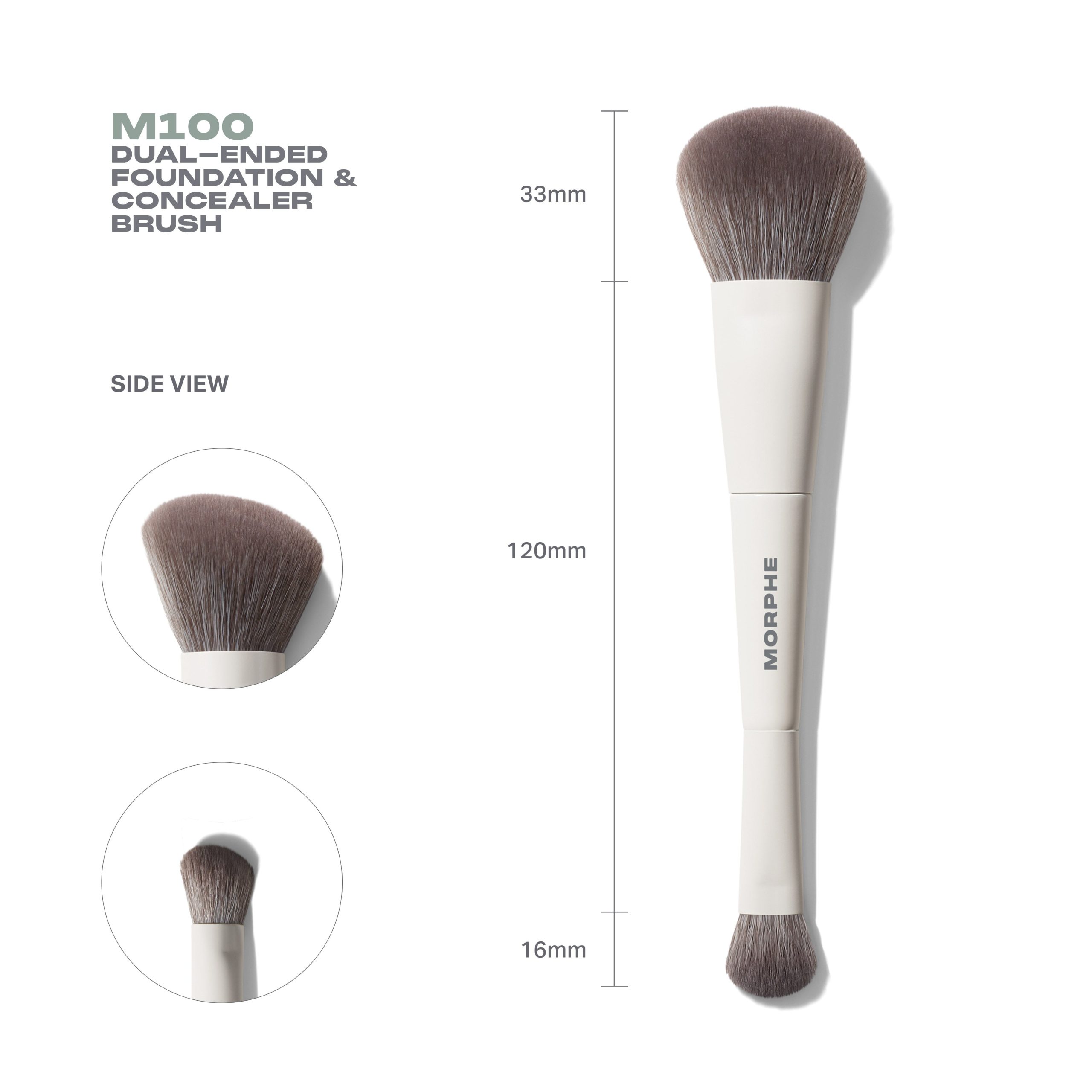 M100 Dual-Ended Foundation & Concealer Brush - Image 4